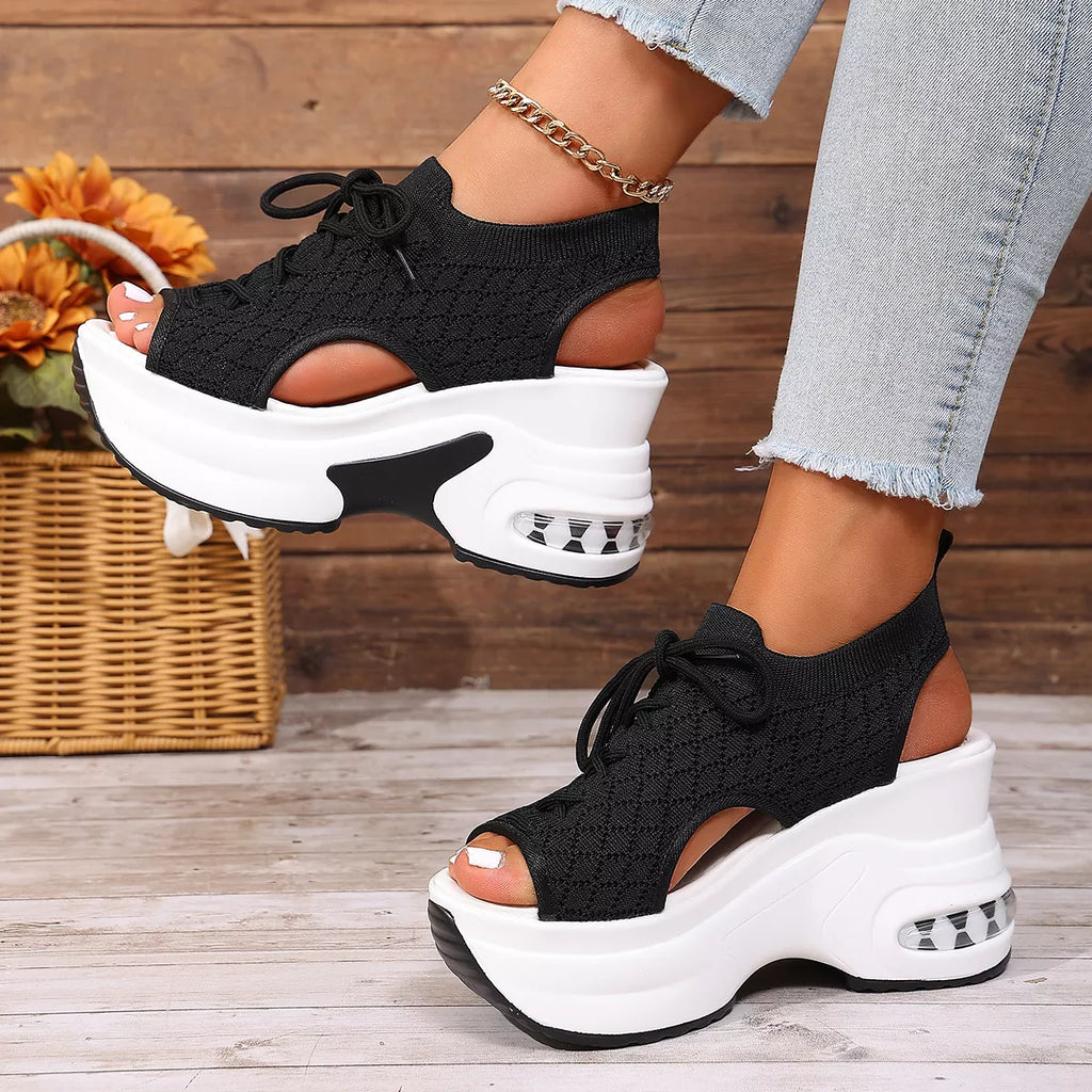 Peep Toe Wedge Sandals