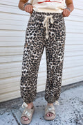 Black Leopard Print Drawstring Jogger Jeans