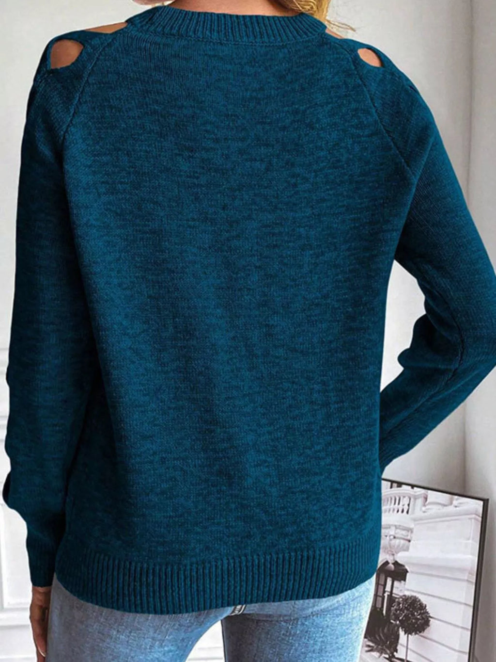 Criss-Cross Cutout Long Sleeve Sweater
