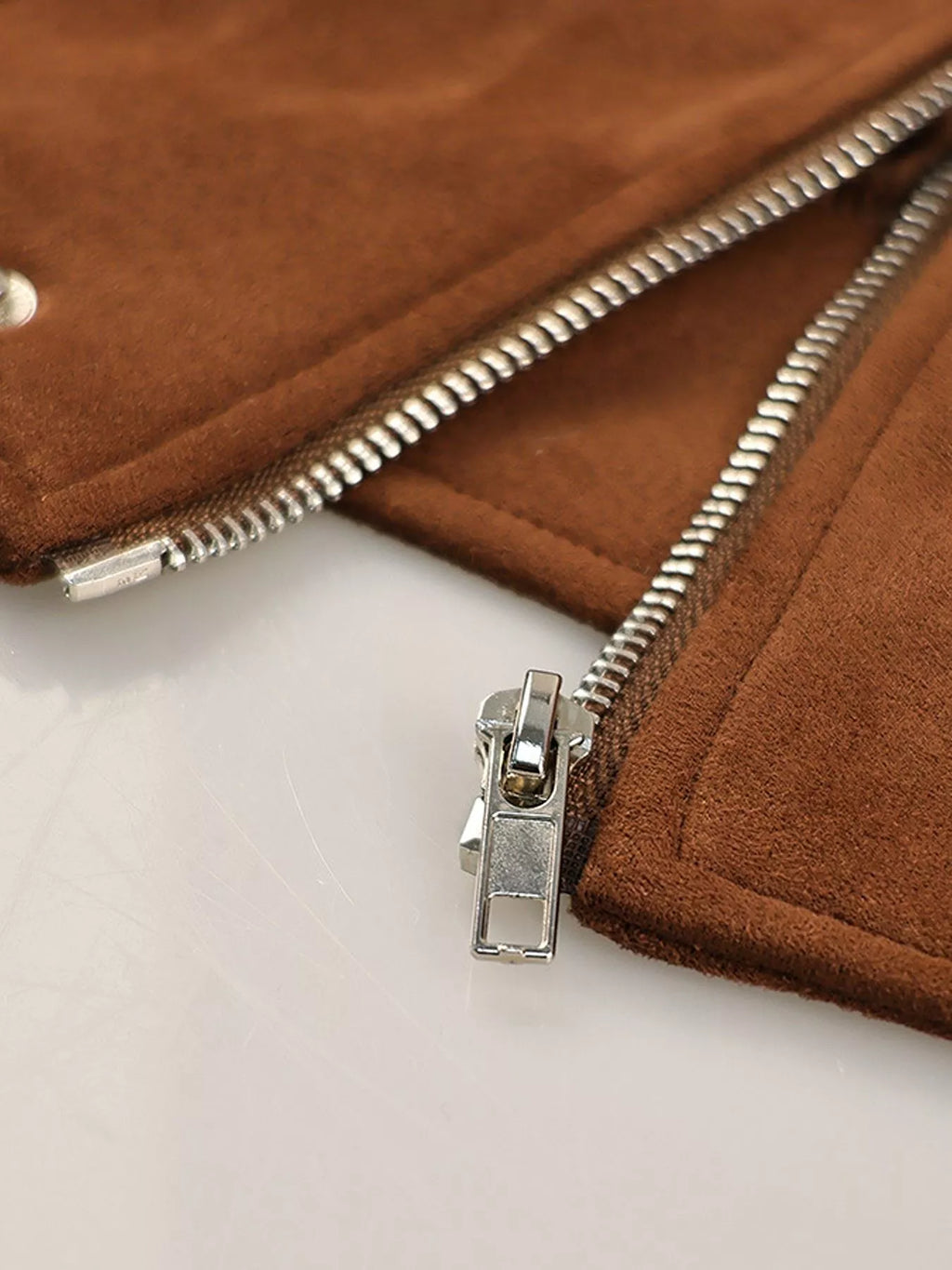 Zip Up Dropped Shoulder Moto Jacket