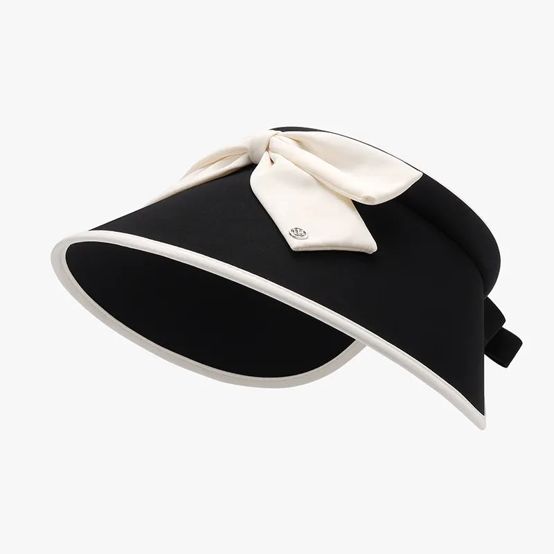 Bow Ice Silk Sun Hat with Visor