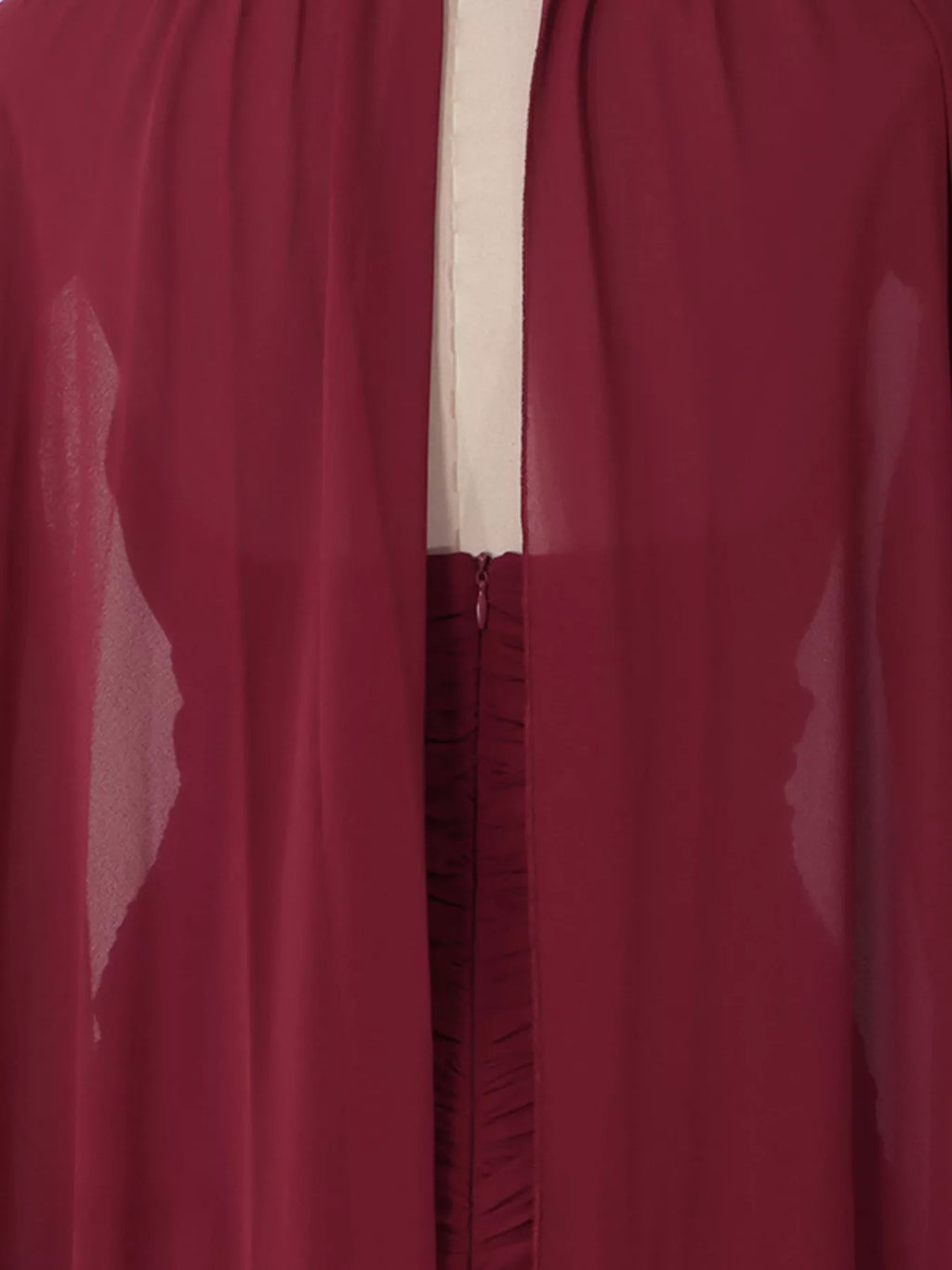 Ruched Halter Neck Cape Maxi Dress