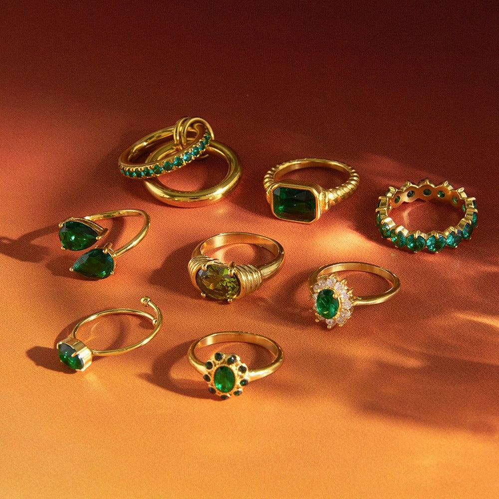 Green Zircon Ring Collection