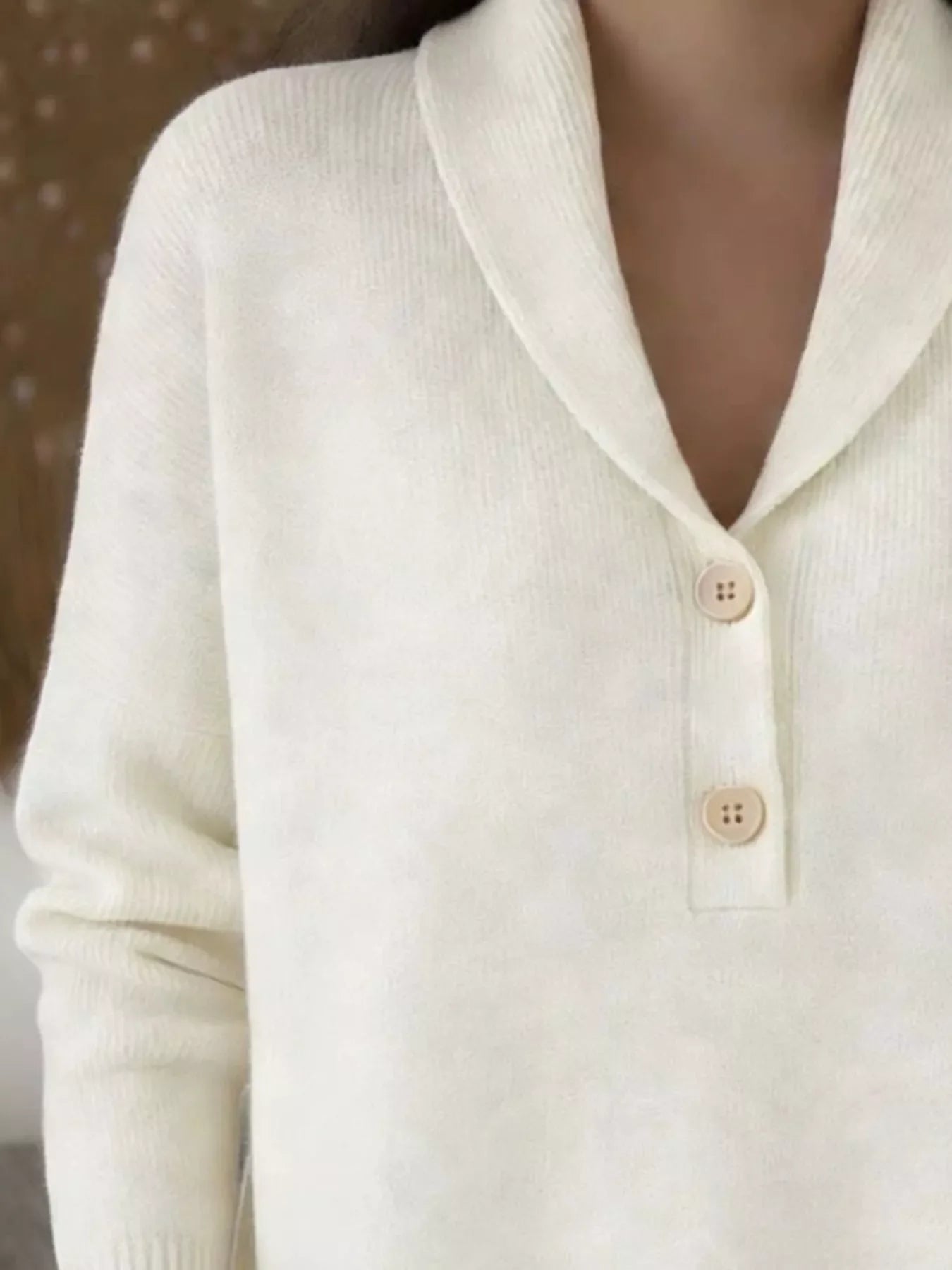 Button Detail Long Sleeve Sweater