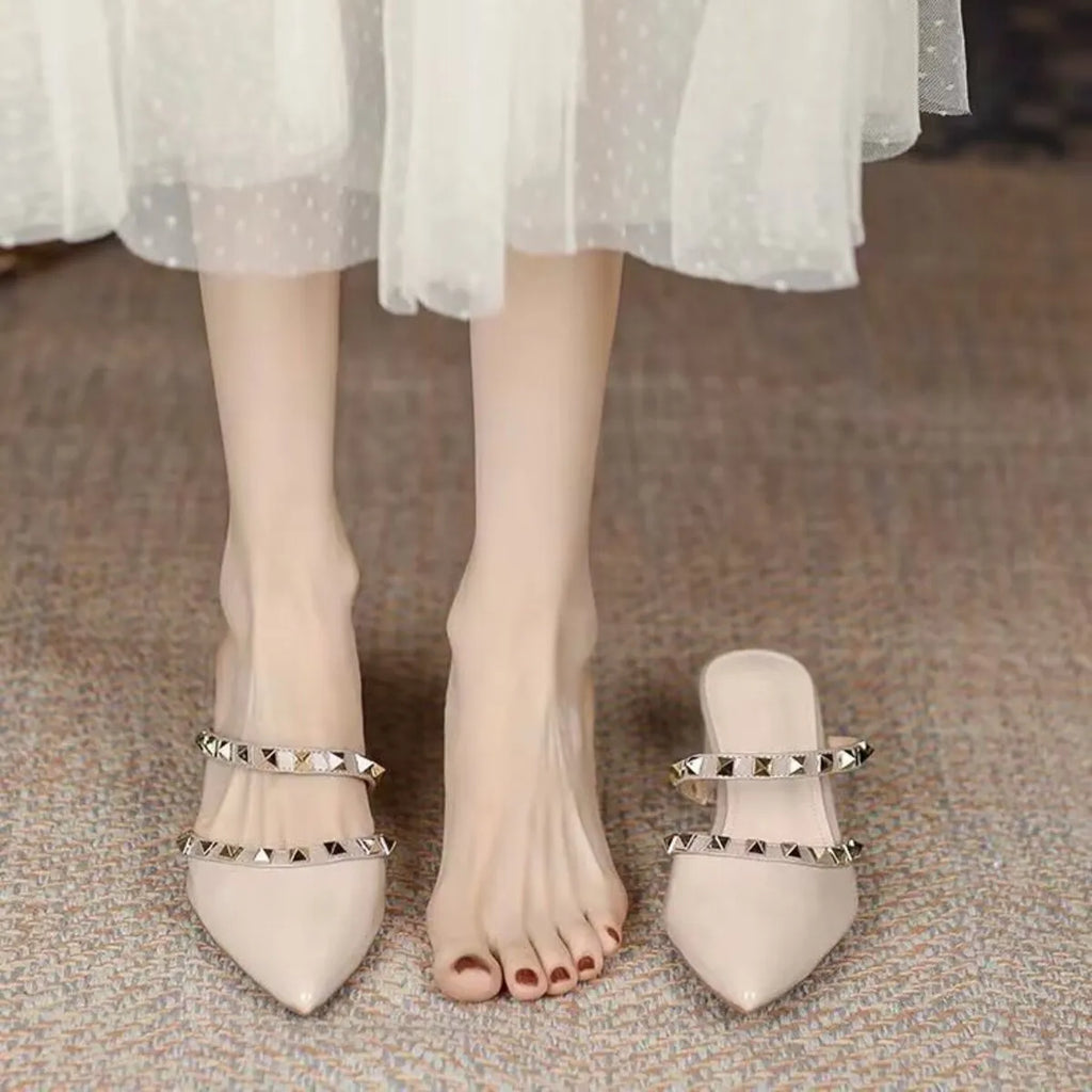 Point Toe Block Heels Sandals