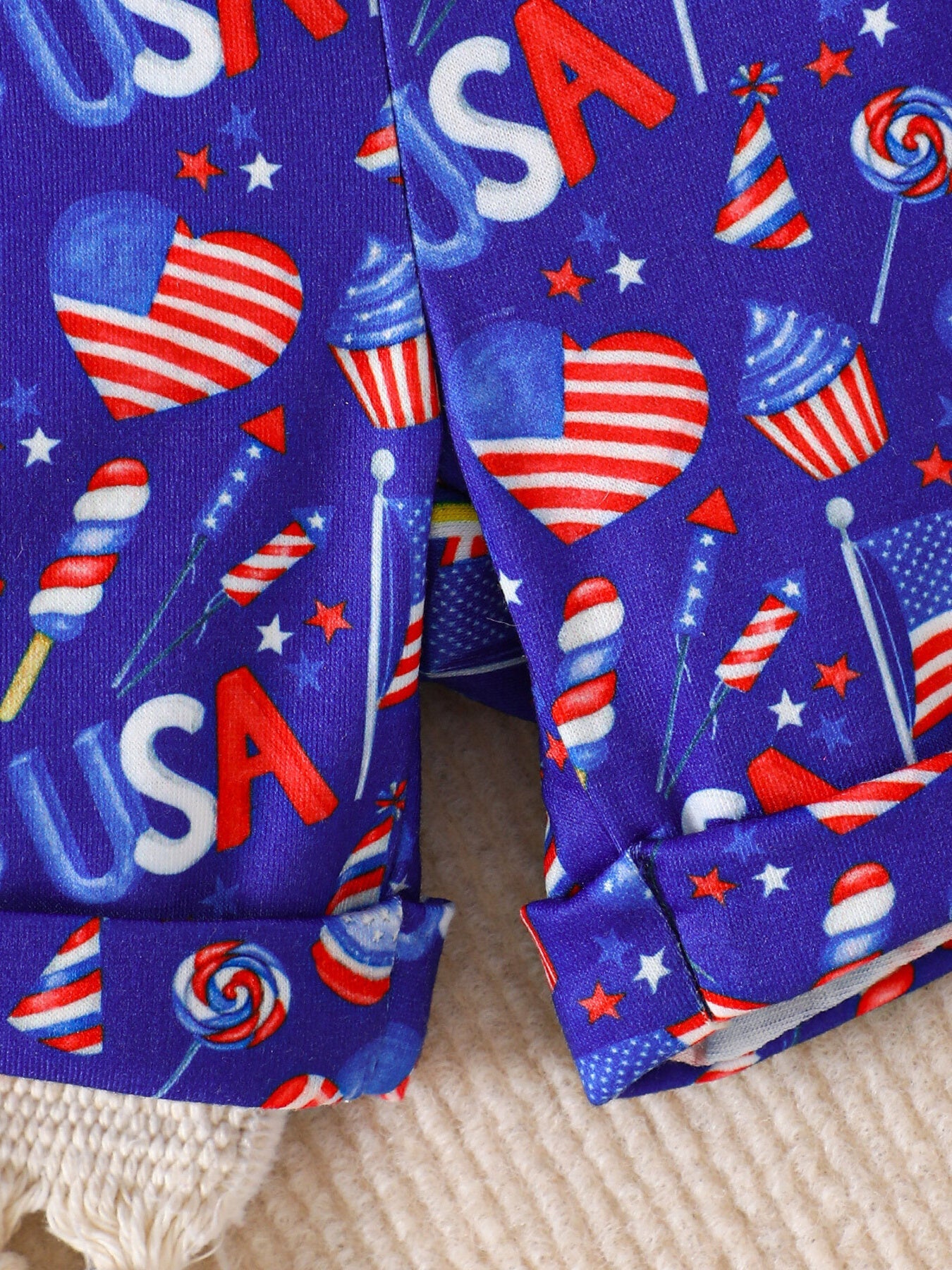 Children's Patriotic USA Flag Print Tee and Shorts Set