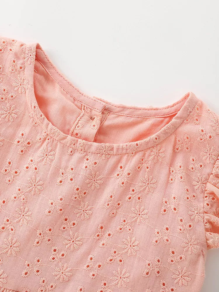 Children's Eyelet Flutter Sleeve Dress