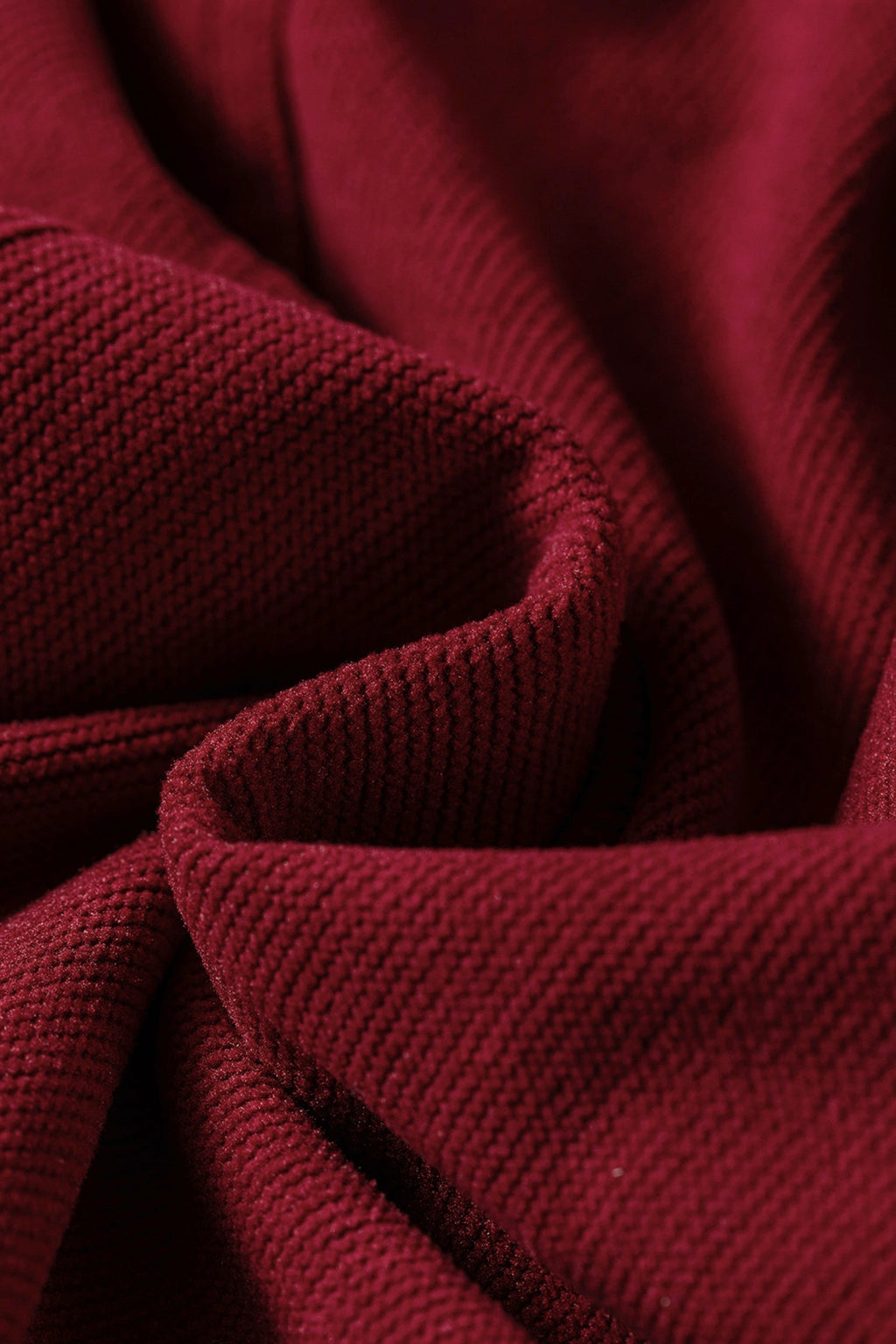 Racing Red Elastic Waist Drawstring Corduroy Casual Pants