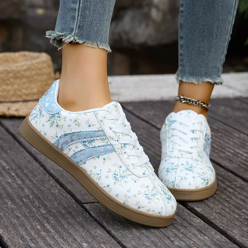 Floral Print Flats Sneakers