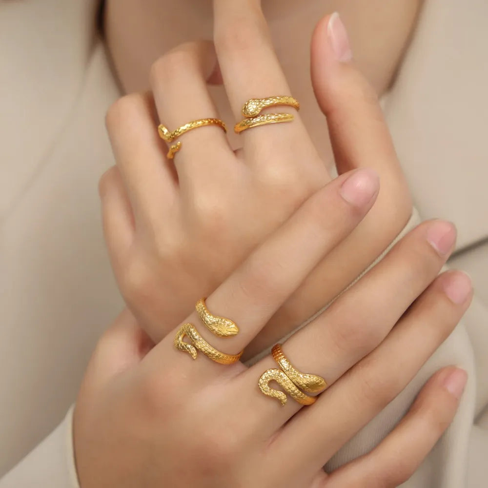 Titanium Steel Snake Bypass Ring