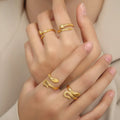 Titanium Steel Snake Bypass Ring