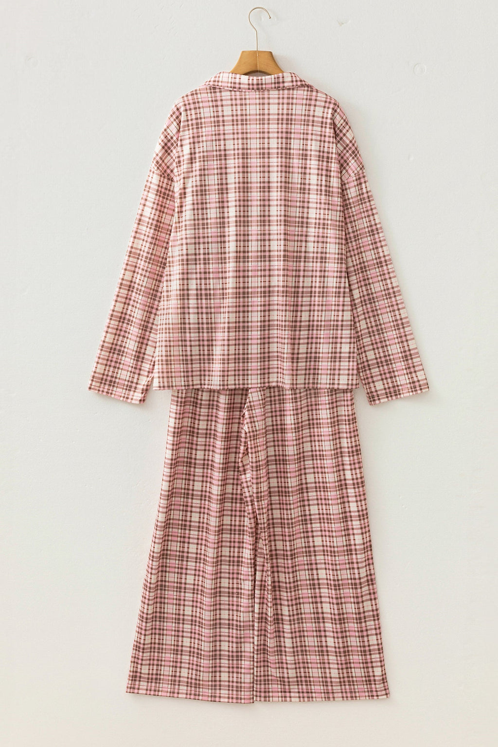 Plaid Long Sleeve Top & Pants Pajama Set
