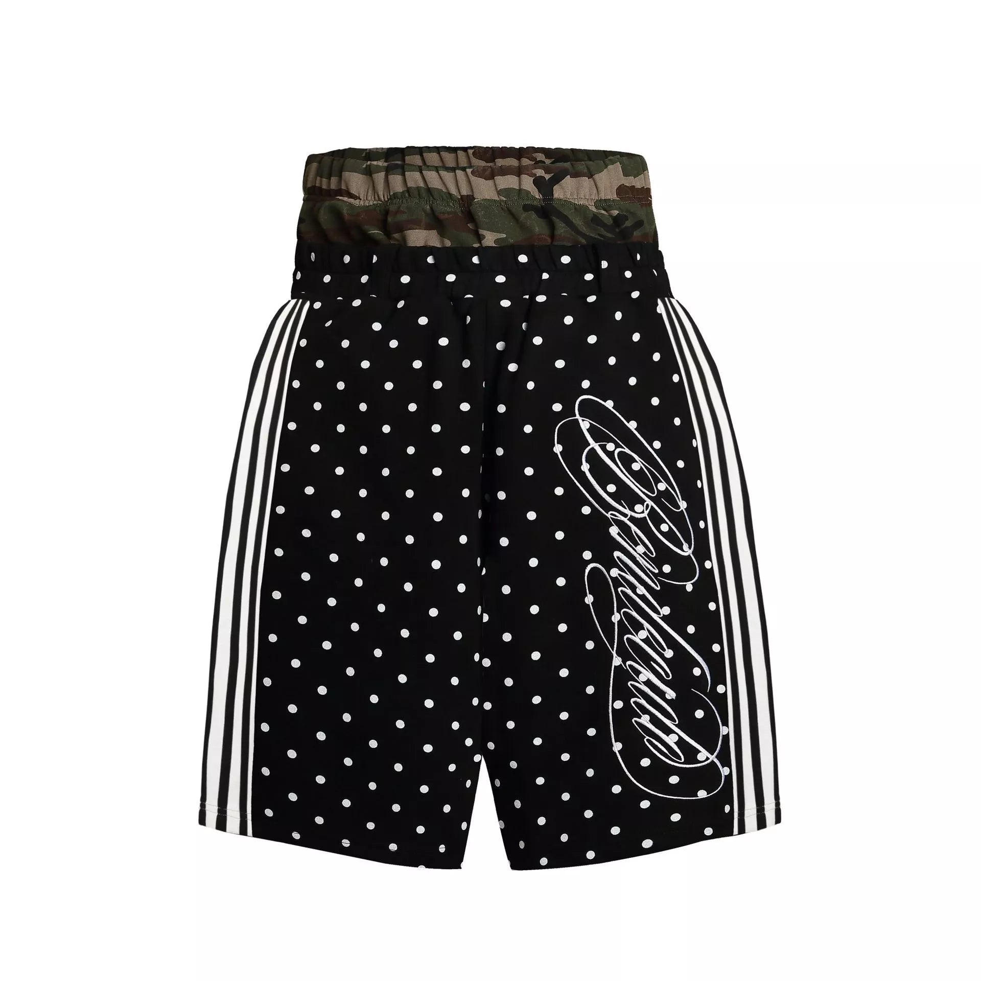 Men's Polka Dot Boxing Shorts with Camouflage Waistband