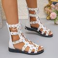 Open Toe Lace Up Sandals