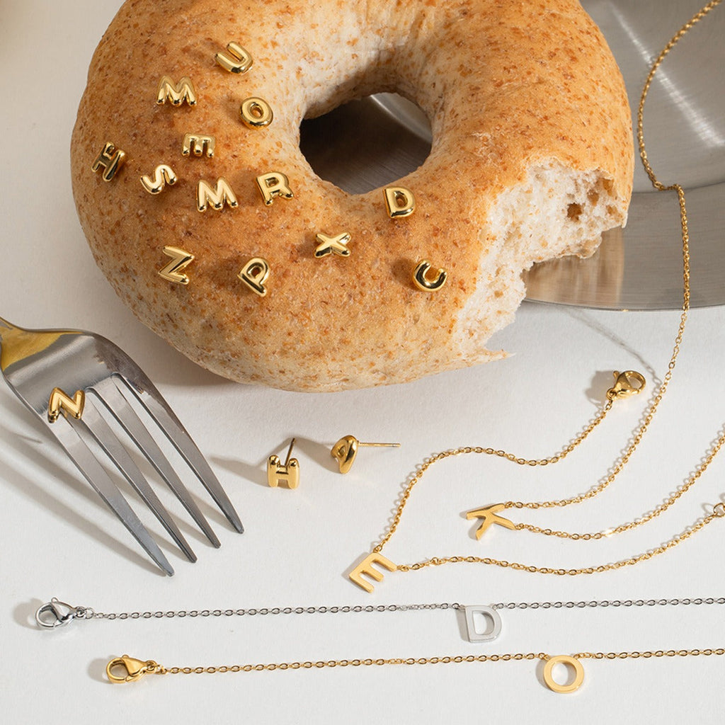 18K gold 26 letters design classic personality necklace