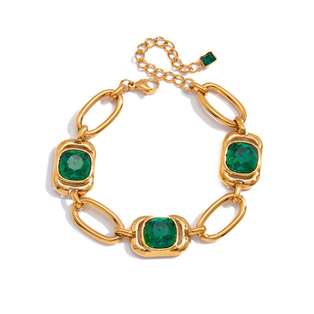 Green Glass Bracelet Collection