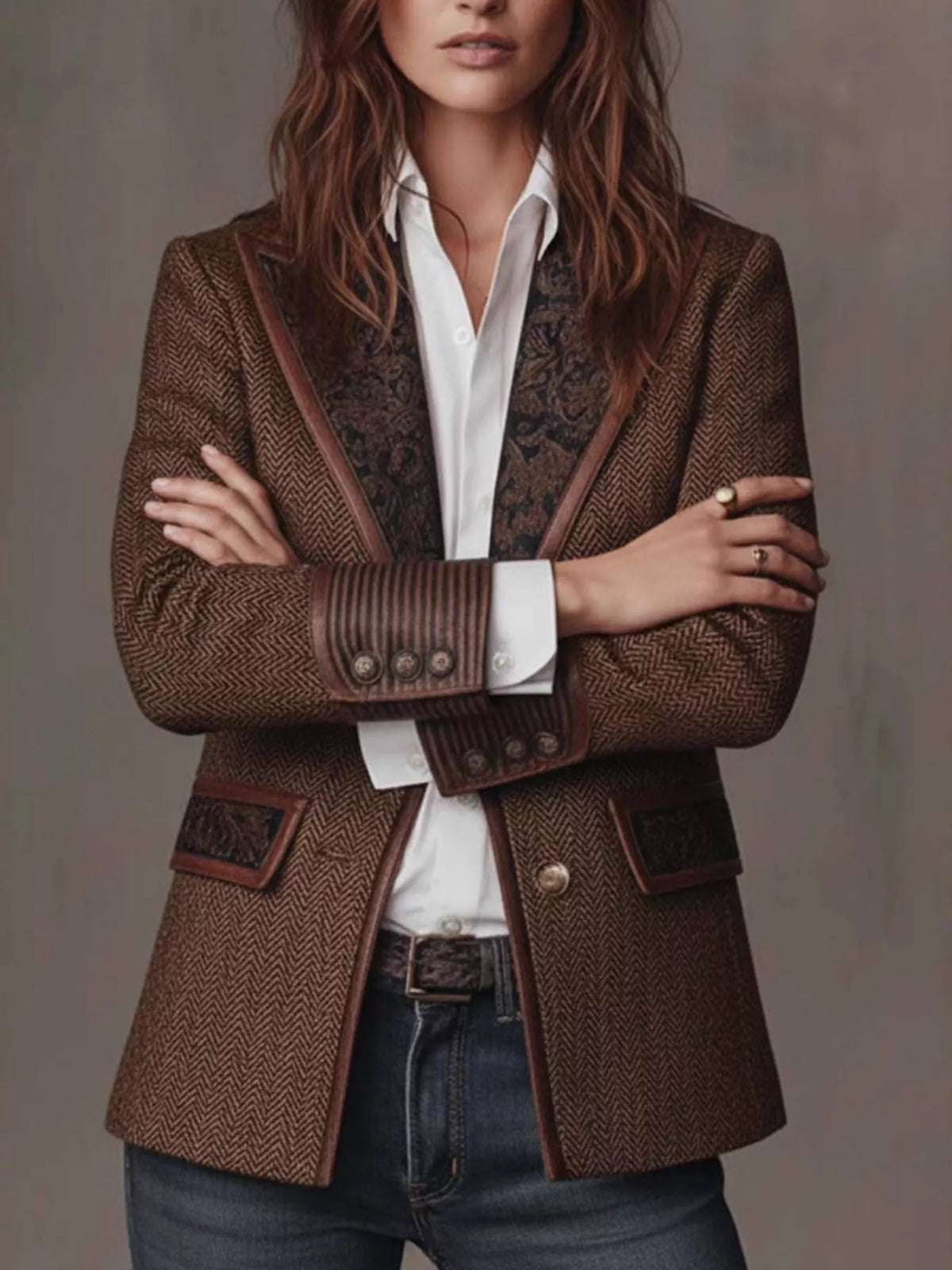 Full Size Lapel Collar Slim Fit Blazer Plus Size