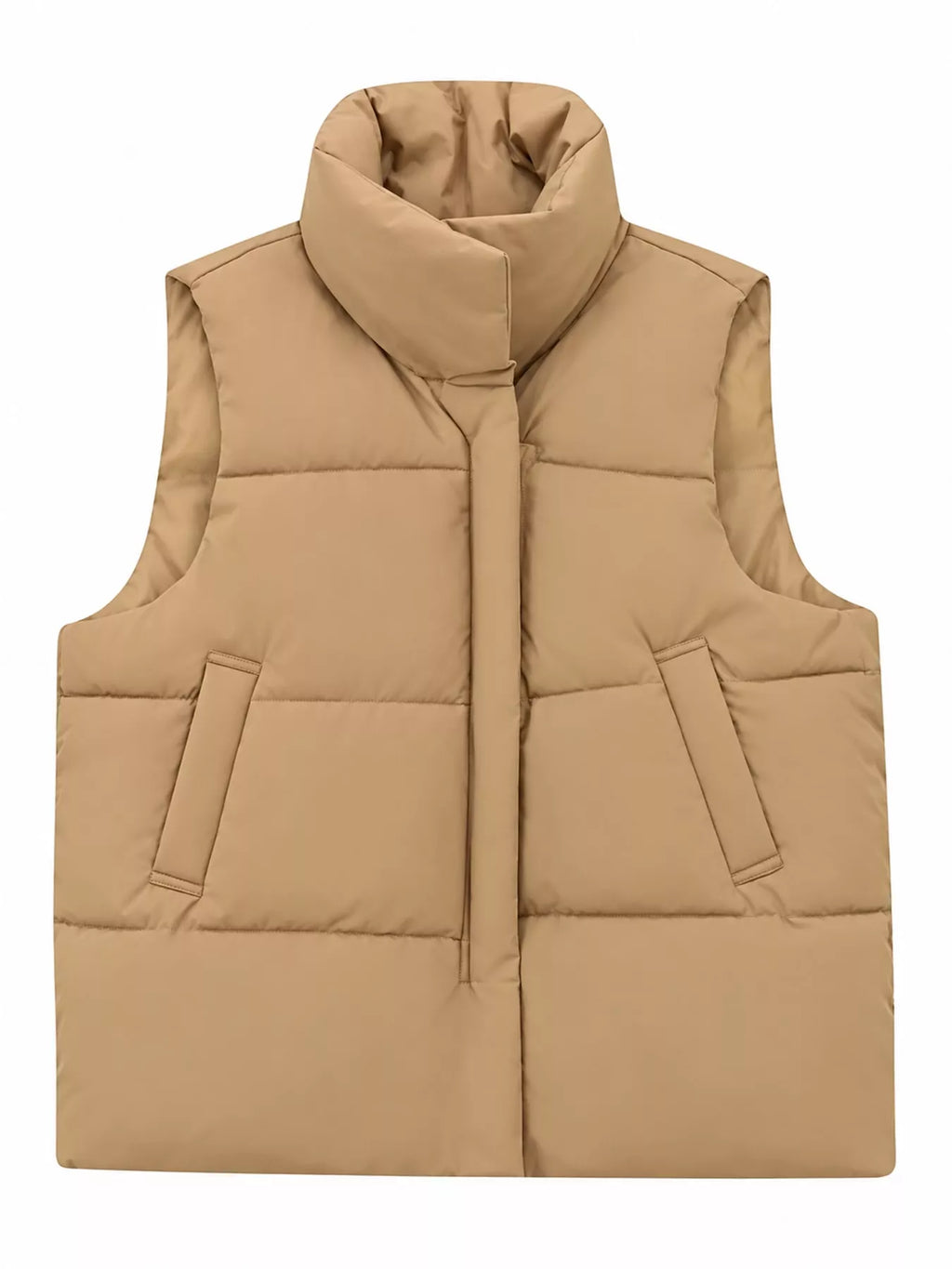 Stand-Up Collar Puffer Vest Coat