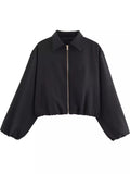 Cropped Zip-Up Jacket