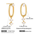 Zircon Drop Hoop Earrings
