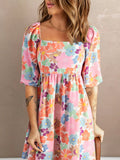 Printed Half Sleeve Mini Dress