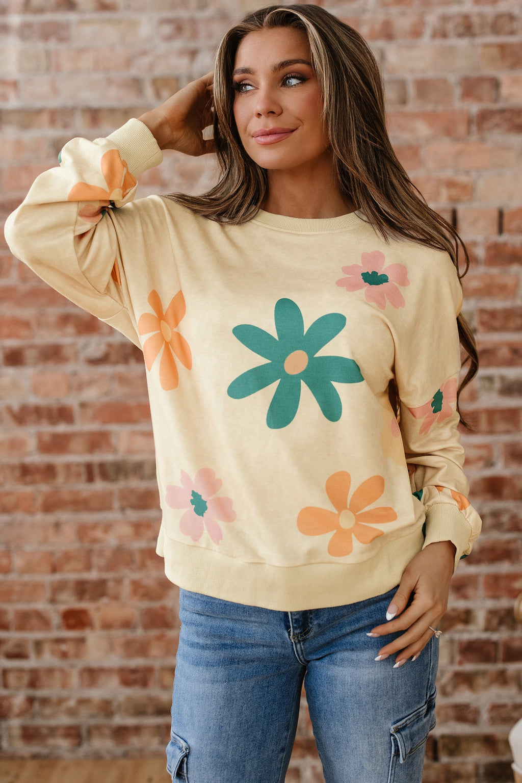 Floral Mineral Wash French Terry Sweatshirt