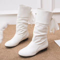 Round Toe Block Heels Boots
