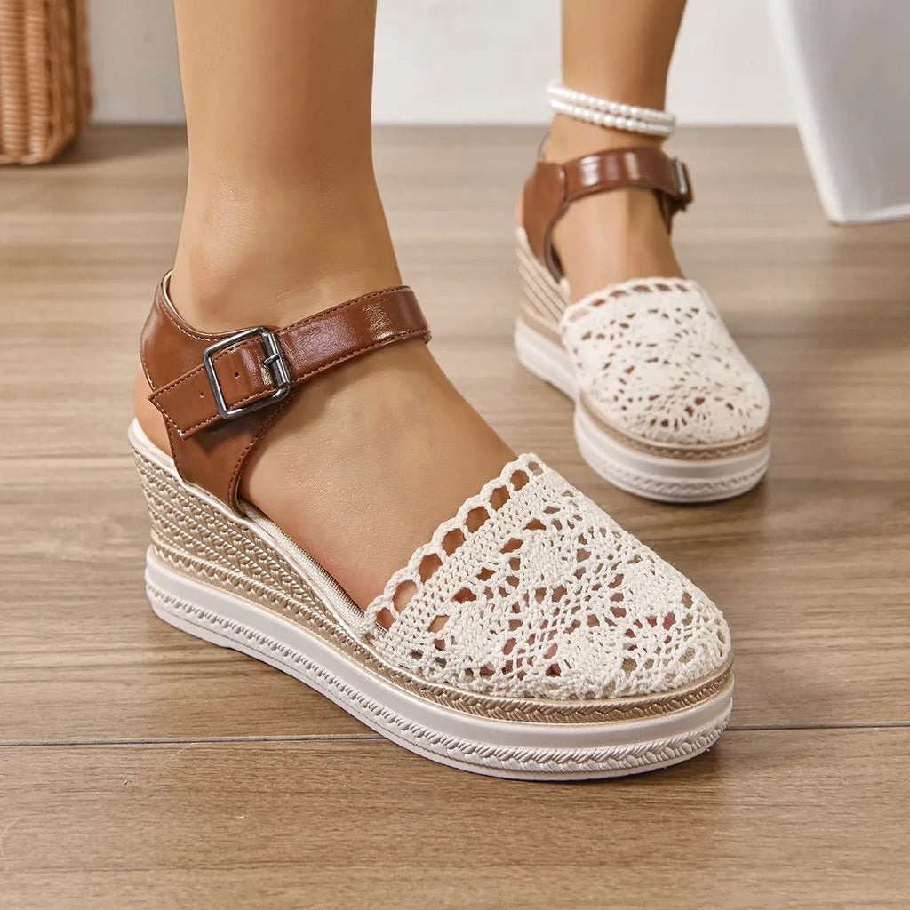Round Toe Wedge Sandals