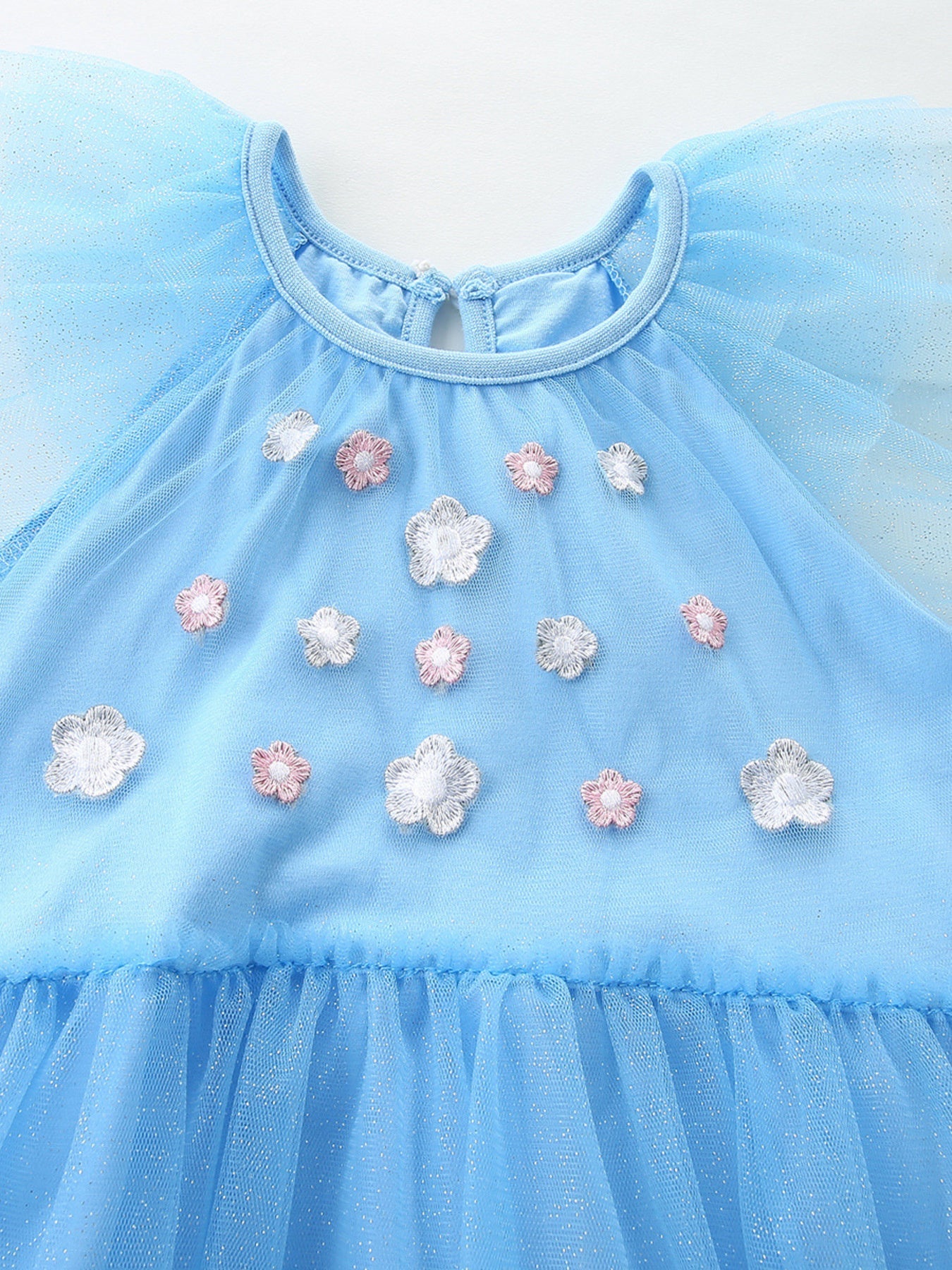 Children's Swan Embroidered Tulle Dress