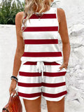 Striped Tank Top and Shorts Set