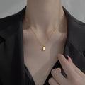 Titanium Steel Small Gold Brick Necklace Women's Non-fading Elegant New Fashion Popular Niche Light Luxury High-grade Clavicle Chain