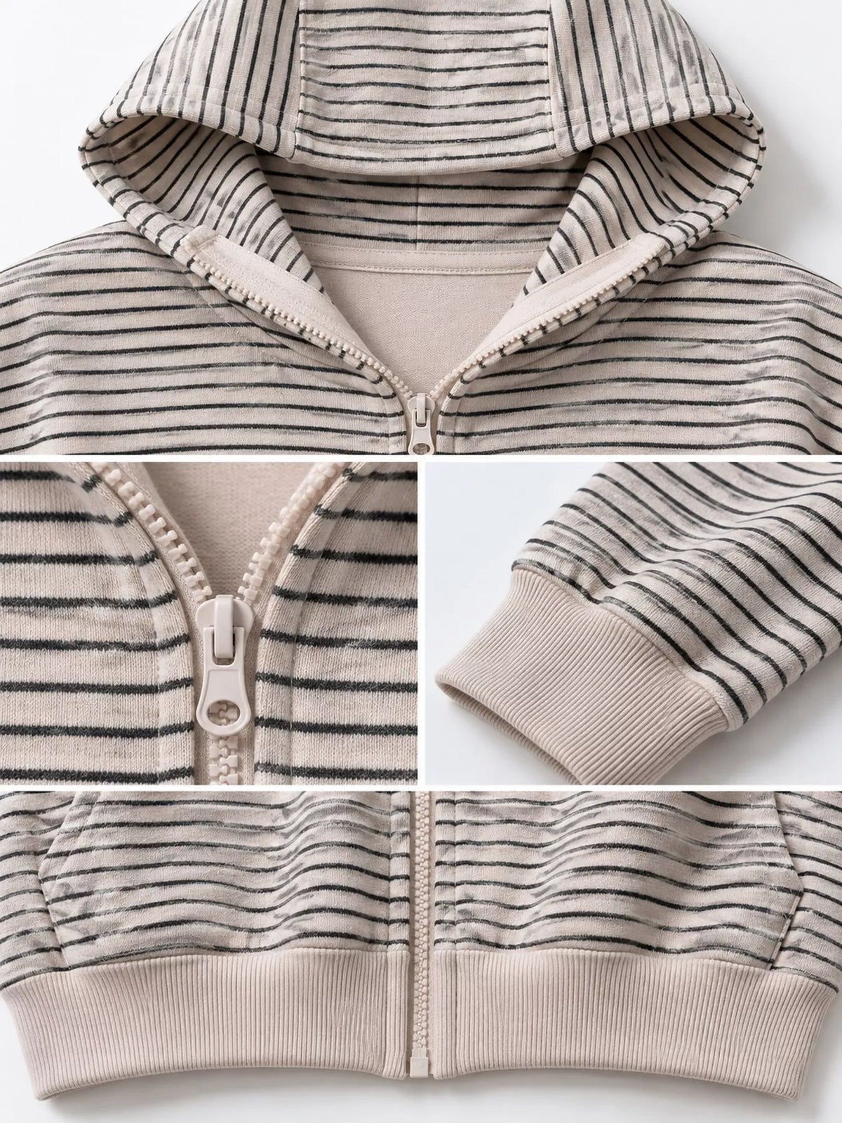Striped Zip-Up Hoodie