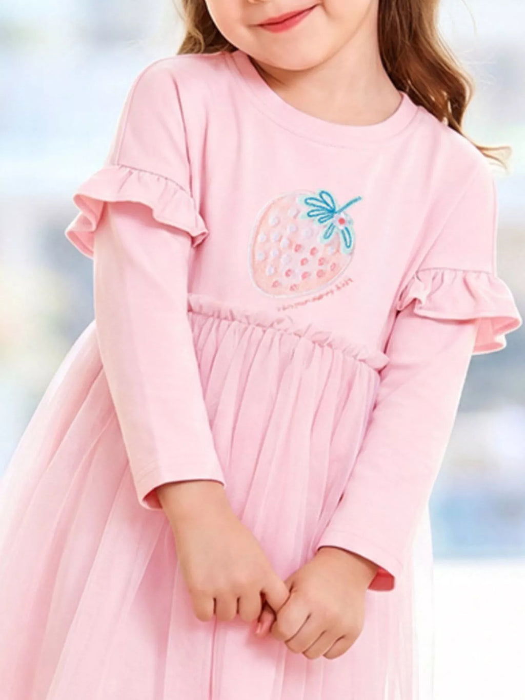 Children's Strawberry Graphic Tulle Dress