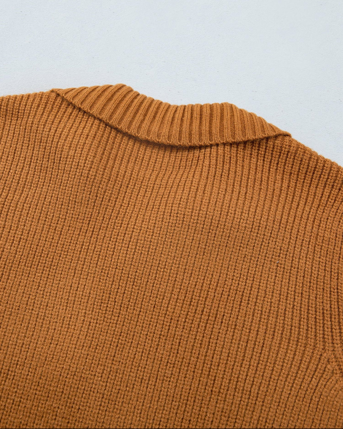 Scottie Ribbed Knit Collar Button Front Long Sleeve Cardigan