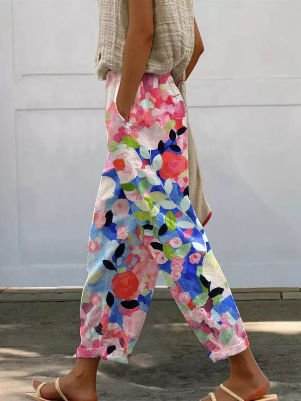 Floral Print Loose Casual Pants