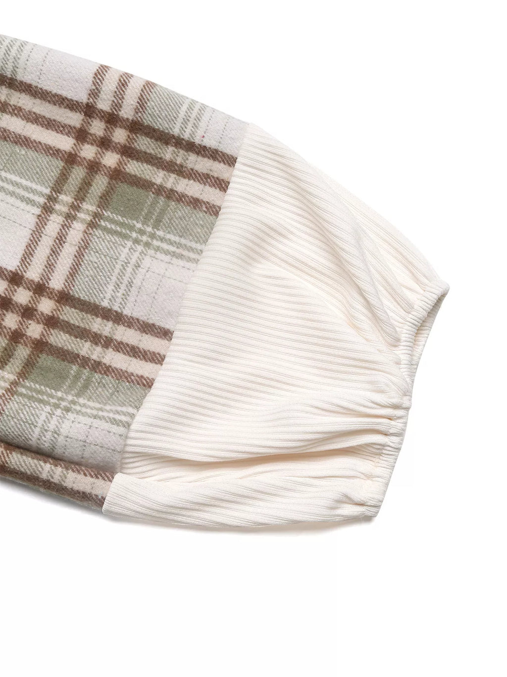 Plaid V-Neck Button-Front Sweatshirt