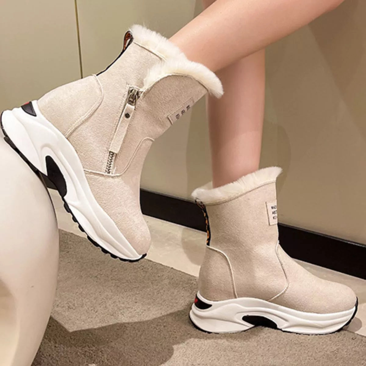 Side Zipper Platform Boots