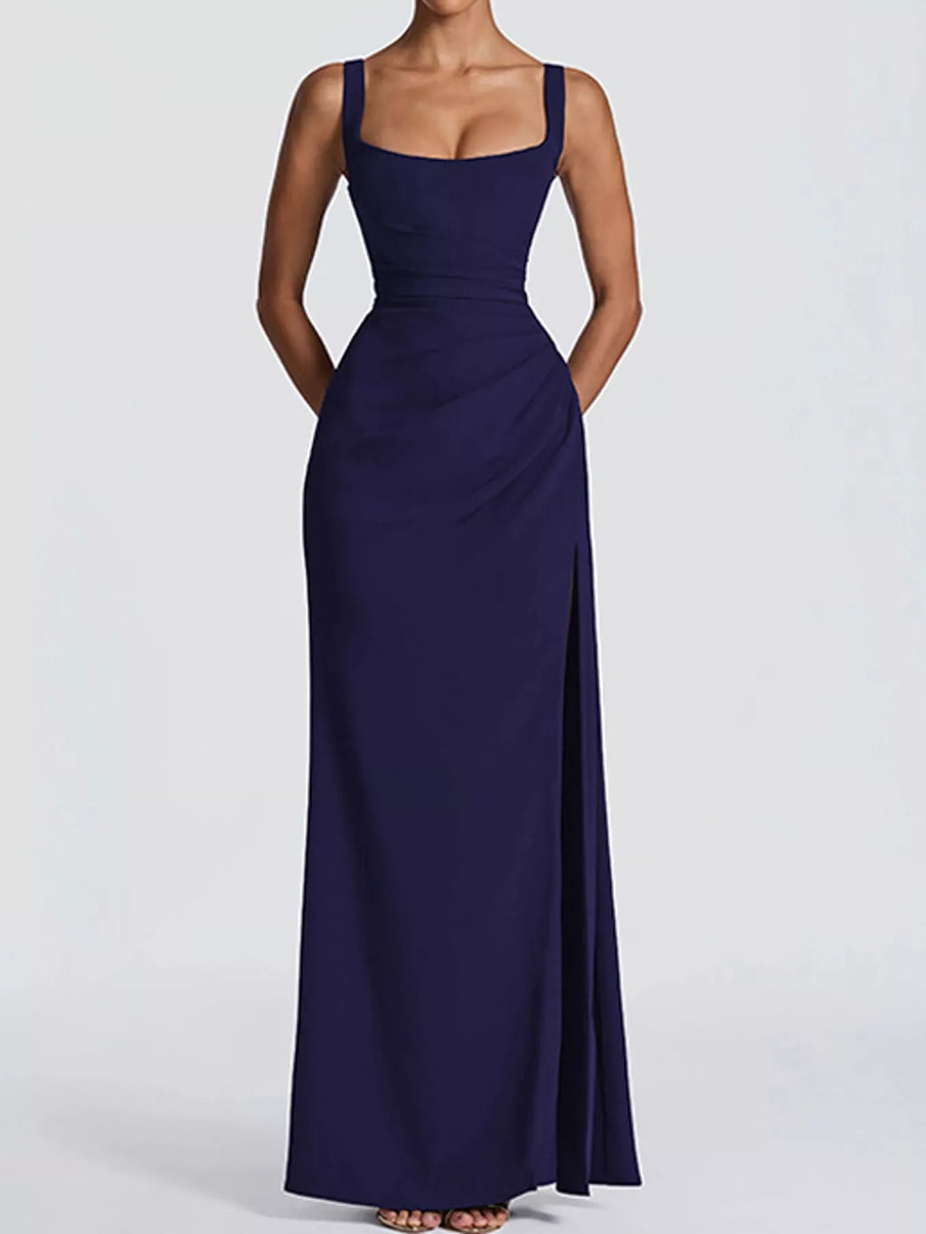 Sleeveless High-Slit Evening Maxi Dress