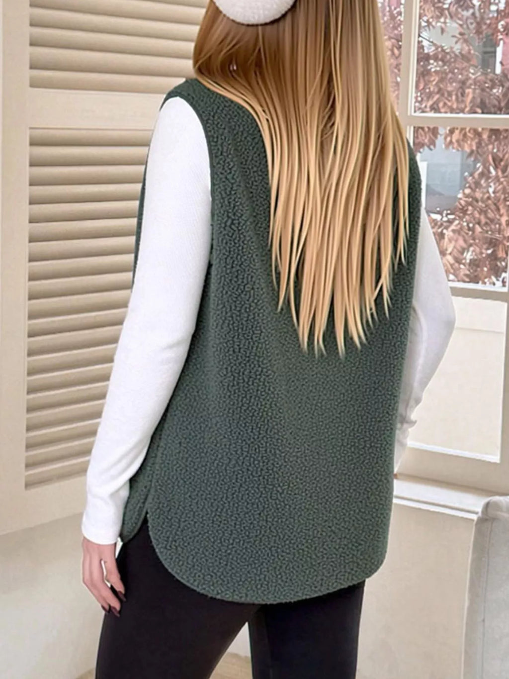 Sherpa Sleeveless Vest Coat
