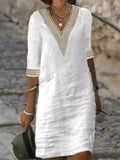 Full Size V-Neck Half Sleeve Dress Plus Size