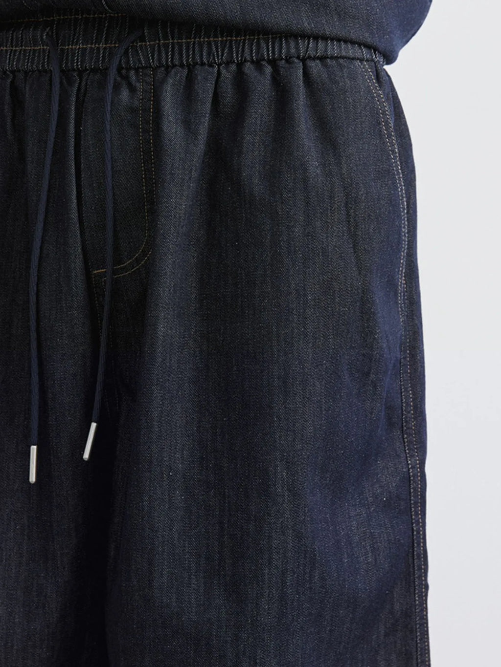 Men's Wash Short Sleeve Top and Shorts Denim Set