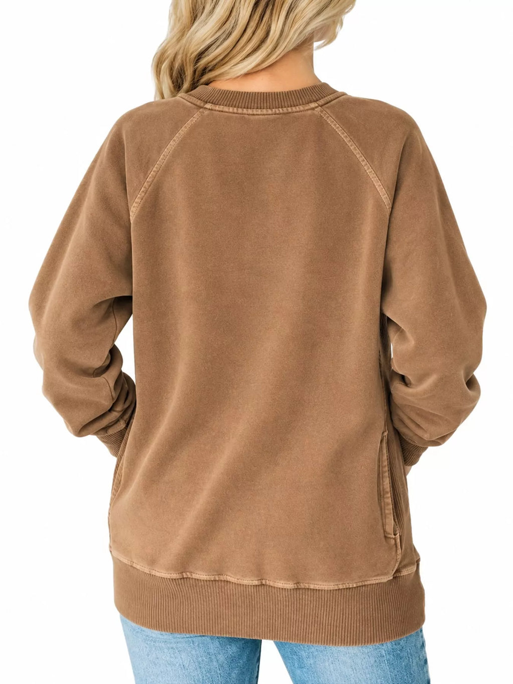 Crew Neck Raglan Sleeve Sweatshirt