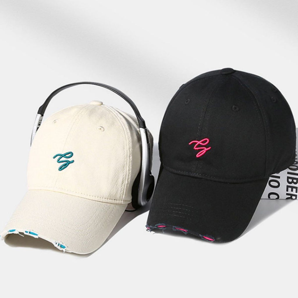 Distressed Embroidered Baseball Cap