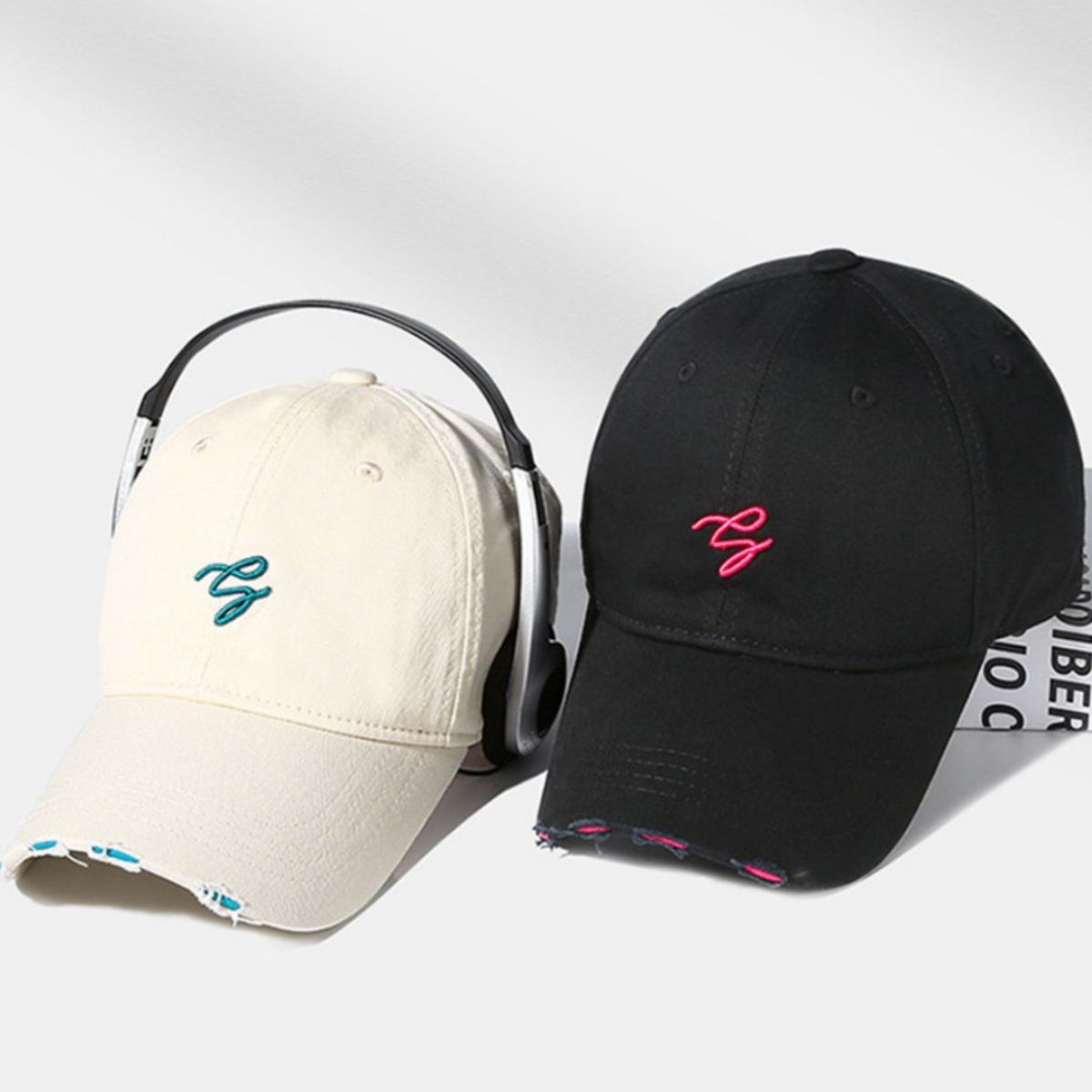 Distressed Embroidered Baseball Cap