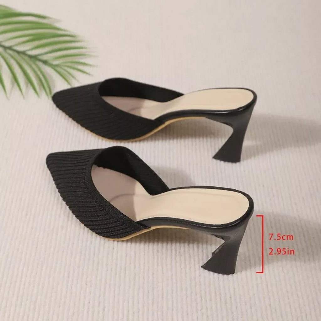 Point Toe Flare Heels Sandals