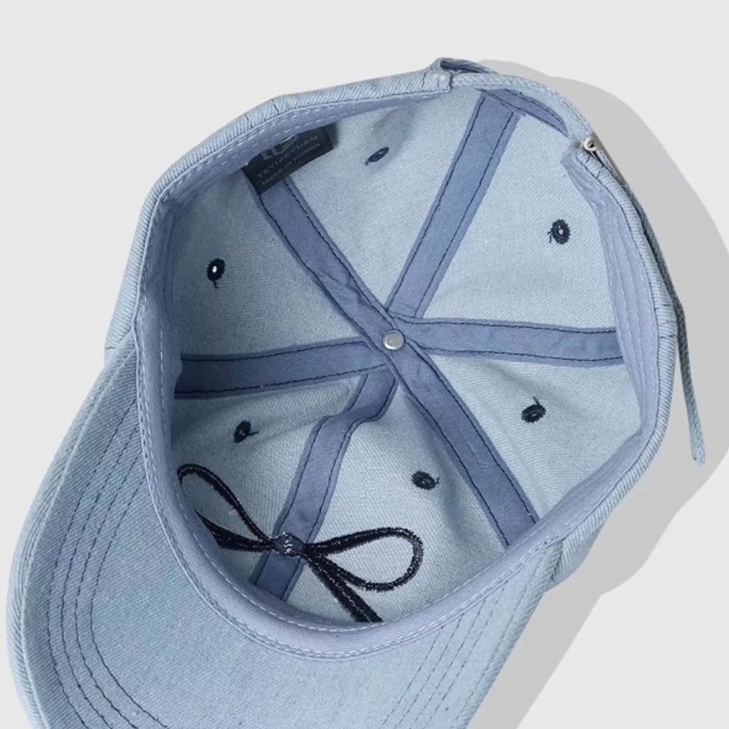 Embroidered Bow Baseball Cap