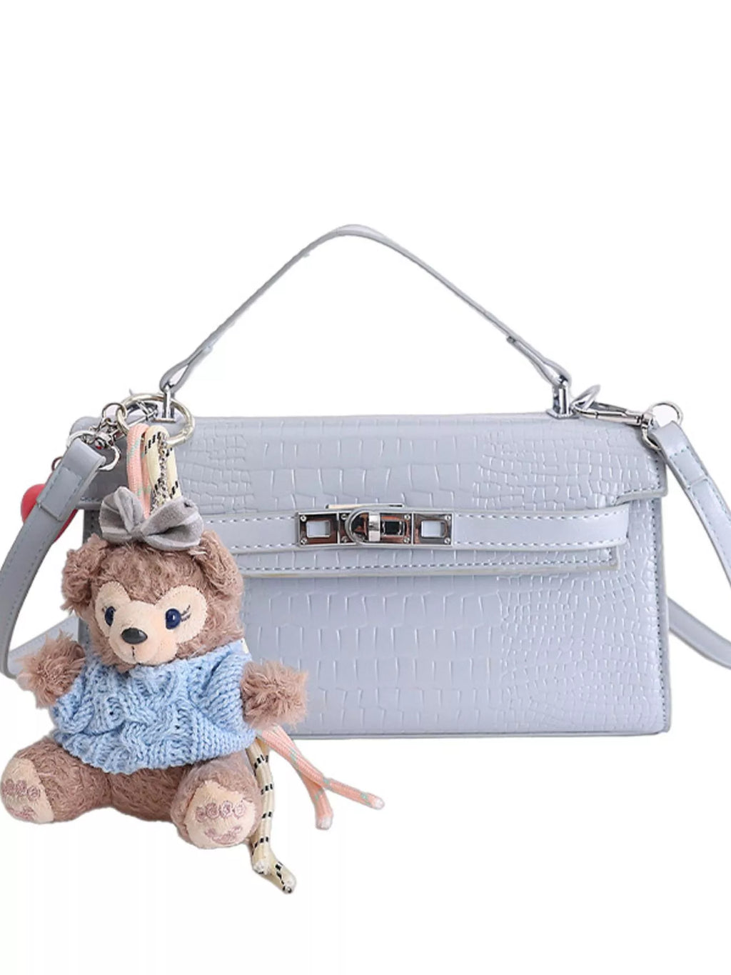 Croc-Embossed Leather Crossbody Bag