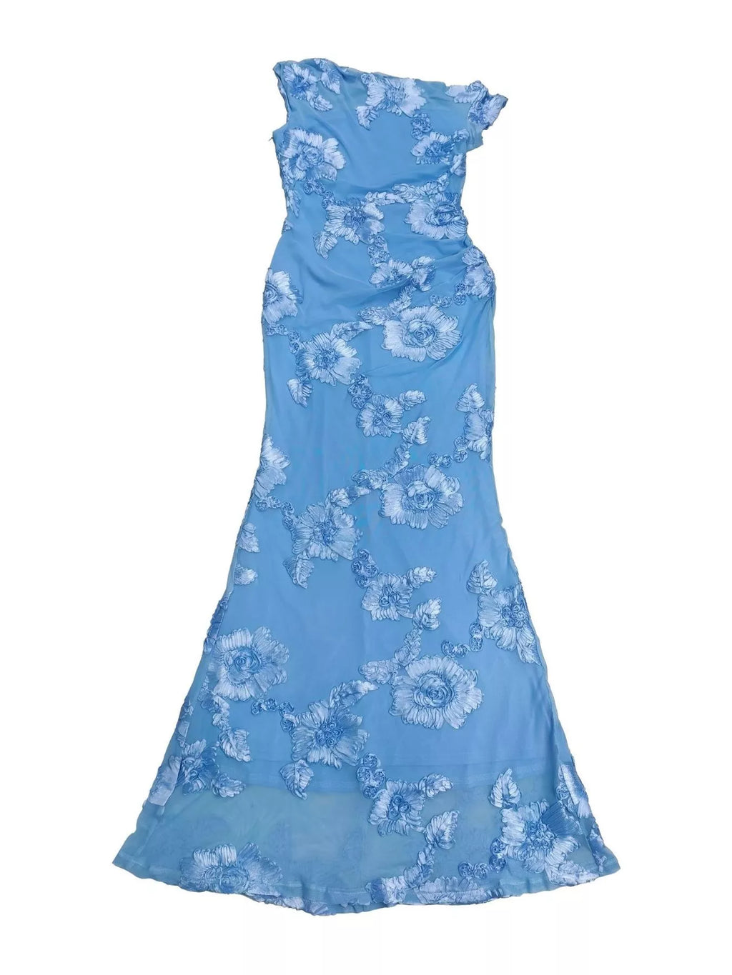 Embroidered One Shoulder Maxi Dress