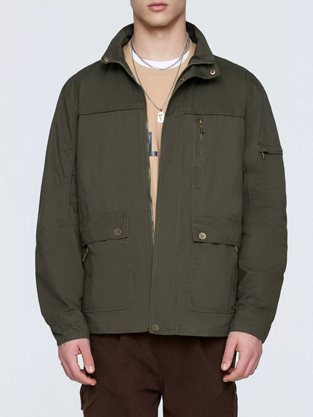 Men's Plus Size Casual Zip Up Lightweight Jacket