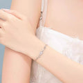 925 Sterling Silver Zircon Star Chain Bracelet